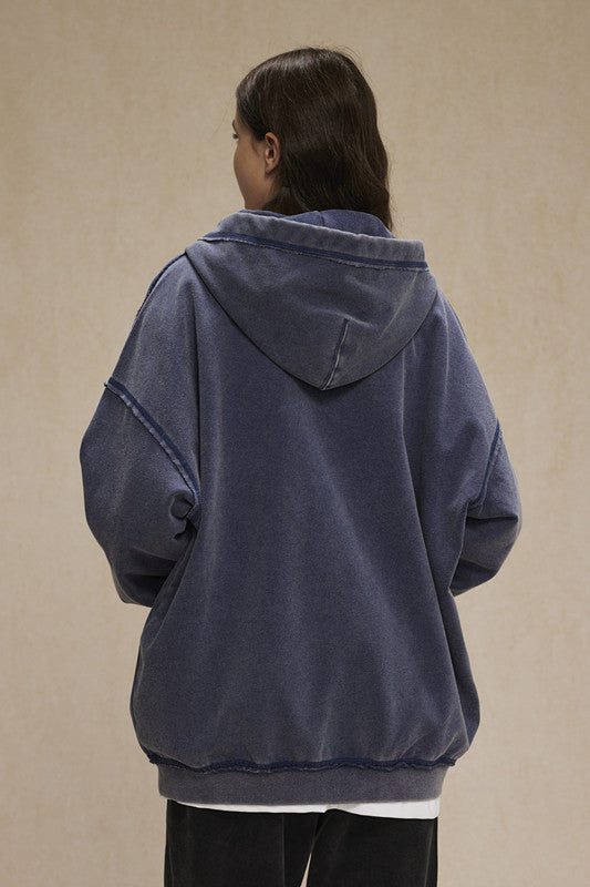 450GSM Distressed Washed Zipper Jacket
