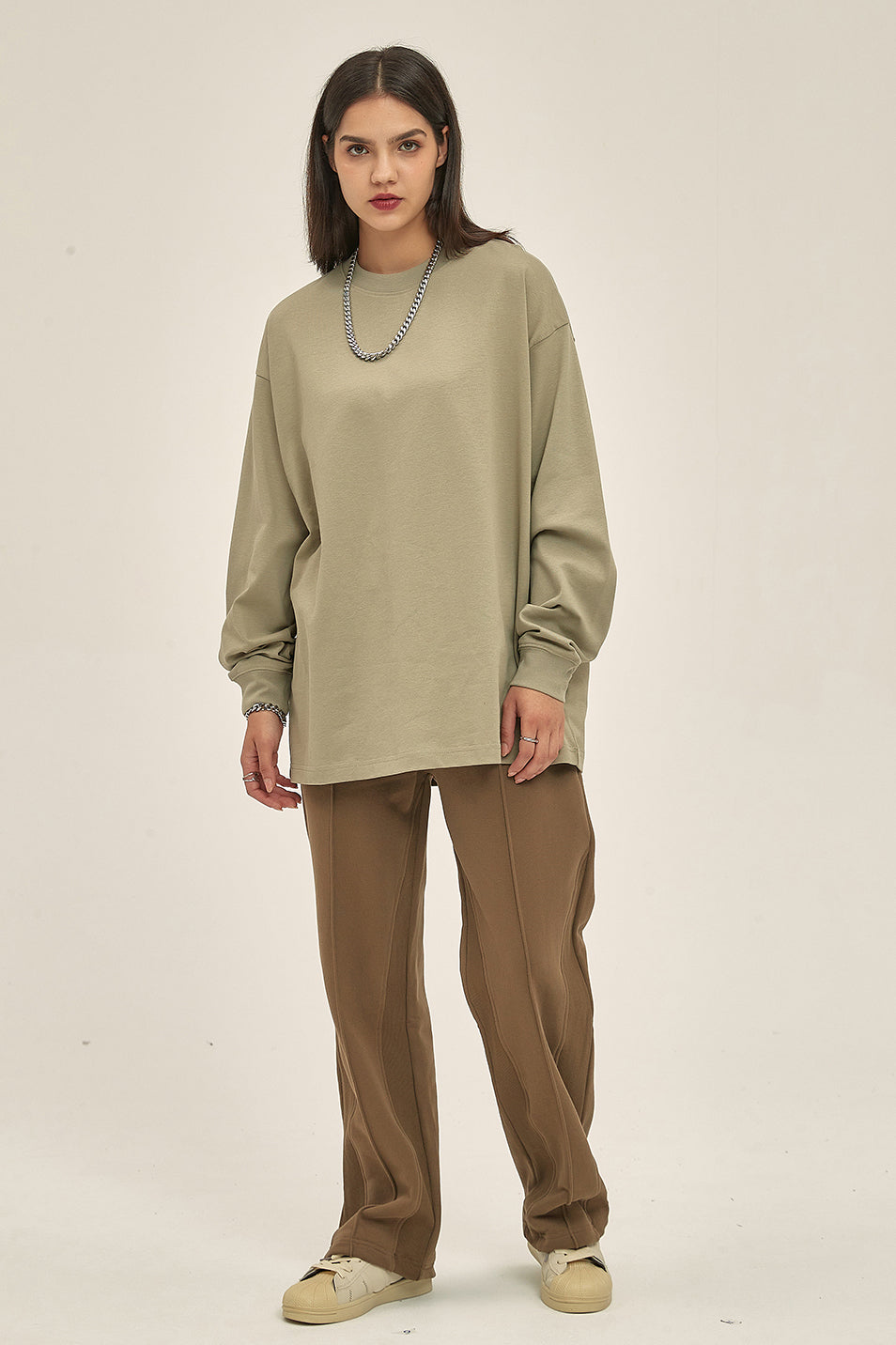 305GSM Oversized Long Sleeve Crew