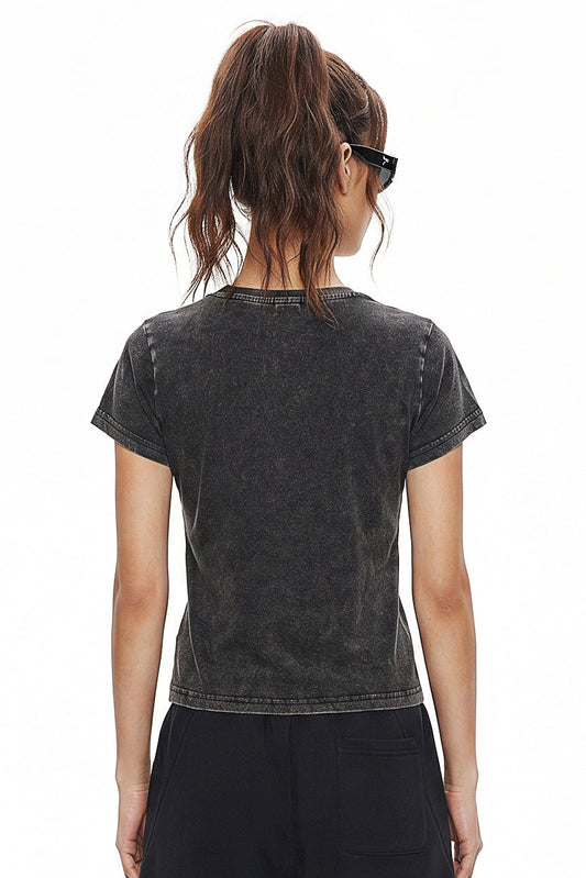 240GSM Digital Printed Washed Tee