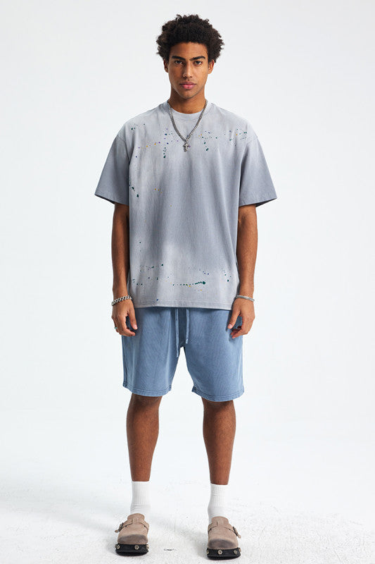 275GSM Ink Spray Washed Tee