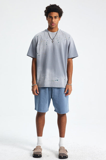 275GSM Ink Spray Washed Tee