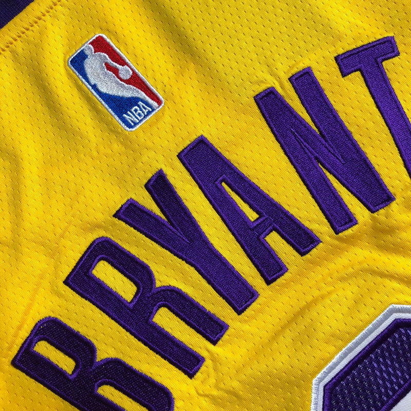 Los Angeles Lakers Kobe Bryant #8 yellow Throwback Jersey - Dense Embroidery