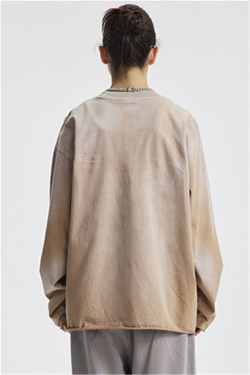 275GSM Distressed Spray Washed Long Sleeve