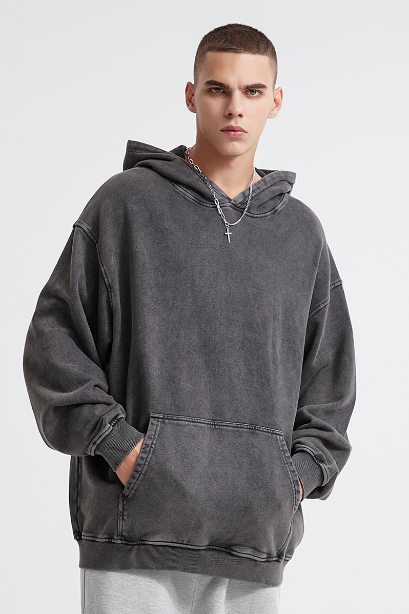 100% Cotton 420GSM Washed Vintage Hoodie