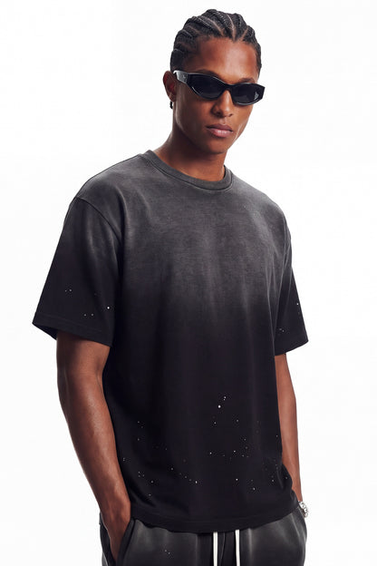 305GSM Ink Splashing Spray Washed Tee