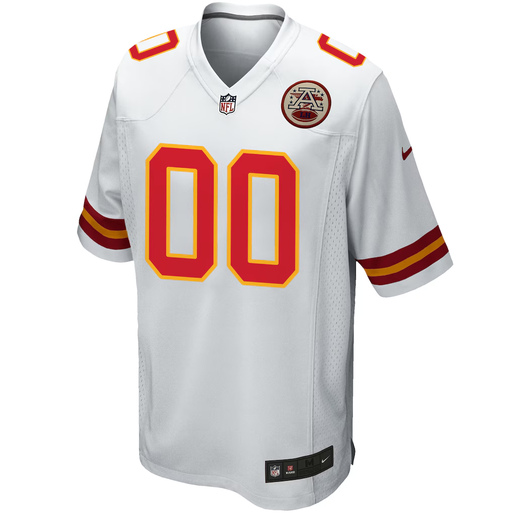 Custom Kansas City Chiefs White Game Jersey