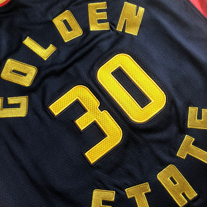Golden State Warriors Stephen Curry #30 Deep Blue Throwback Jersey -  Dense Embroidery