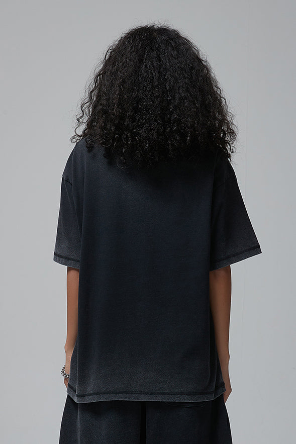 250GSM Double Stitch Sleeve Hem Washed Tee