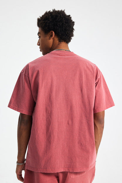 250GSM Distressed Pigment Dyed Washed Tee