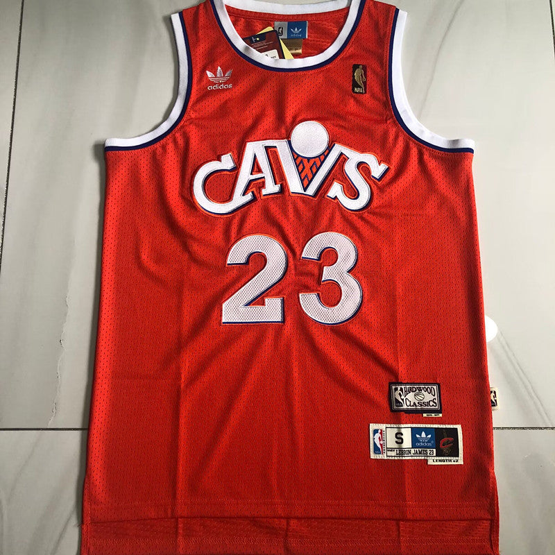 Cleveland Cavaliers LeBron James #23 Orange Throwback Jersey - Dense Embroidery