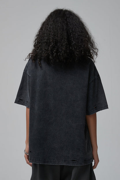 275GSM Distressed Vintage Washed Tee