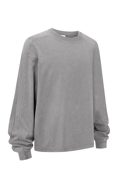 285GSM Contrast Long Sleeve Pigment Dyed Tee
