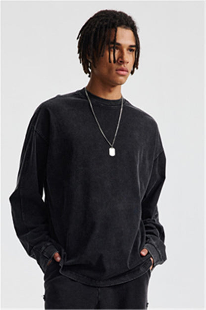 285GSM Contrast Long Sleeve Pigment Dyed Tee