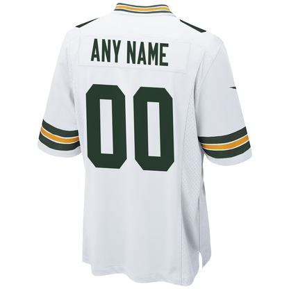 Custom Green Bay Packers White Game Jersey