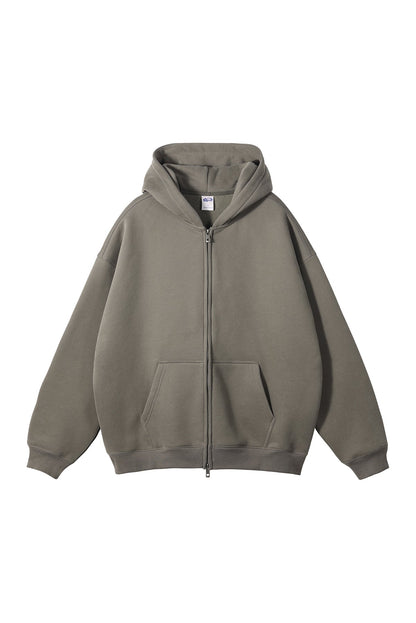 350GSM Solid Color Fleece Zipper Jacket