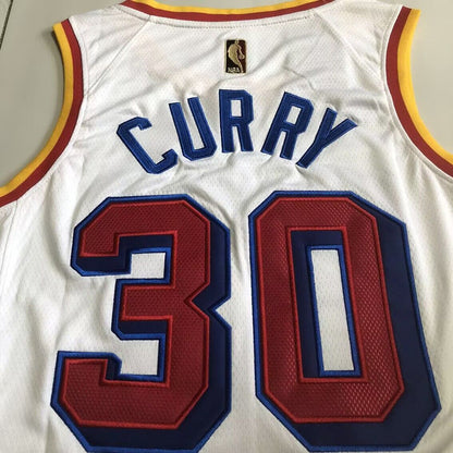 Golden State Warriors Stephen Curry #30 white Throwback Jersey -  Dense Embroidery