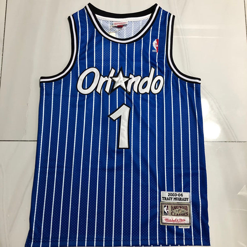 Orlando Magic Tracy McGrady #1 blue 2003 Throwback Jersey - Dense Embroidery