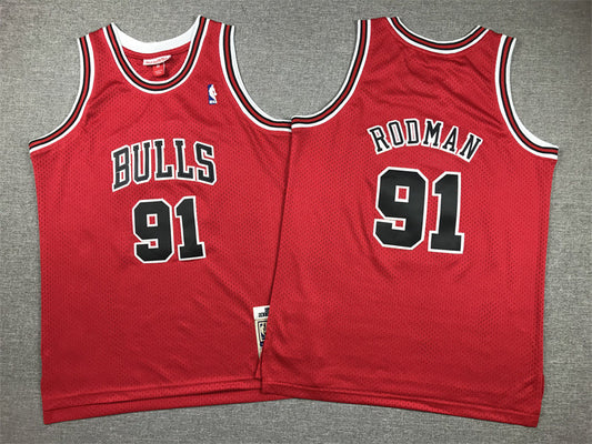 Youth Dennis Rodman Chicago Bulls #91 Embroidered Jersey