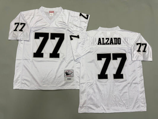 Mens Lyle Alzado#77 white Los Angeles Raiders Vintage Throwback Jersey