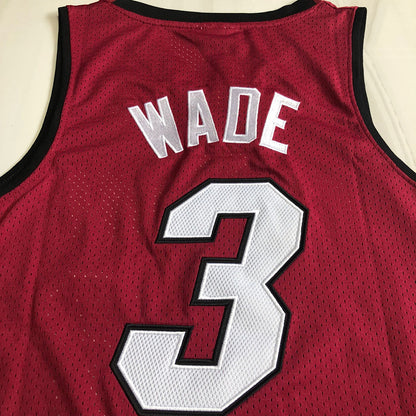 Miami Heat Dwyane Wade #3 Jujube red 2005 Throwback Jersey - Dense Embroidery