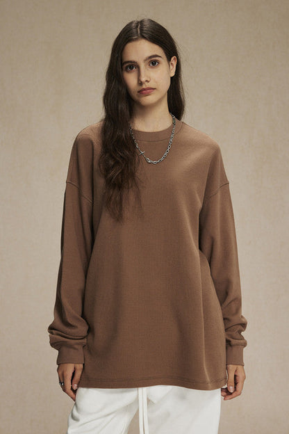 330GSM Waffle Material Long Sleeve Crew
