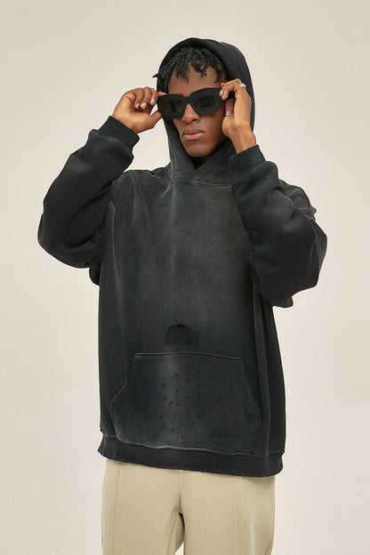 360GSM Sun Fade Distressed Washed Hoodie