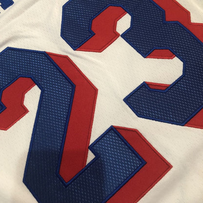 Philadelphia 76ers LeBron James #23 White Throwback Jersey - Dense Embroidery