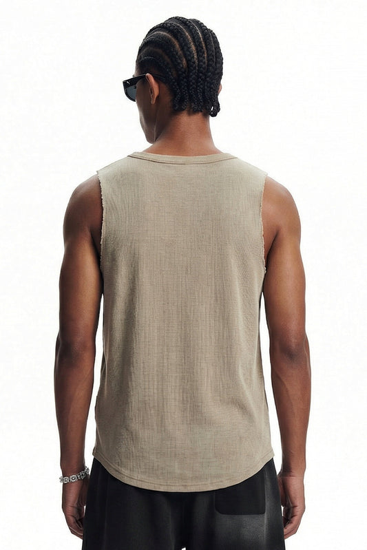 325GSM Washed Distressed Waffle Tee