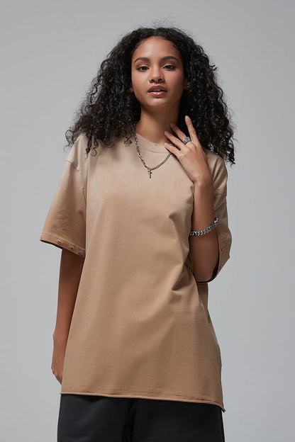 250GSM Gradient Spray Washed Distressed Tee