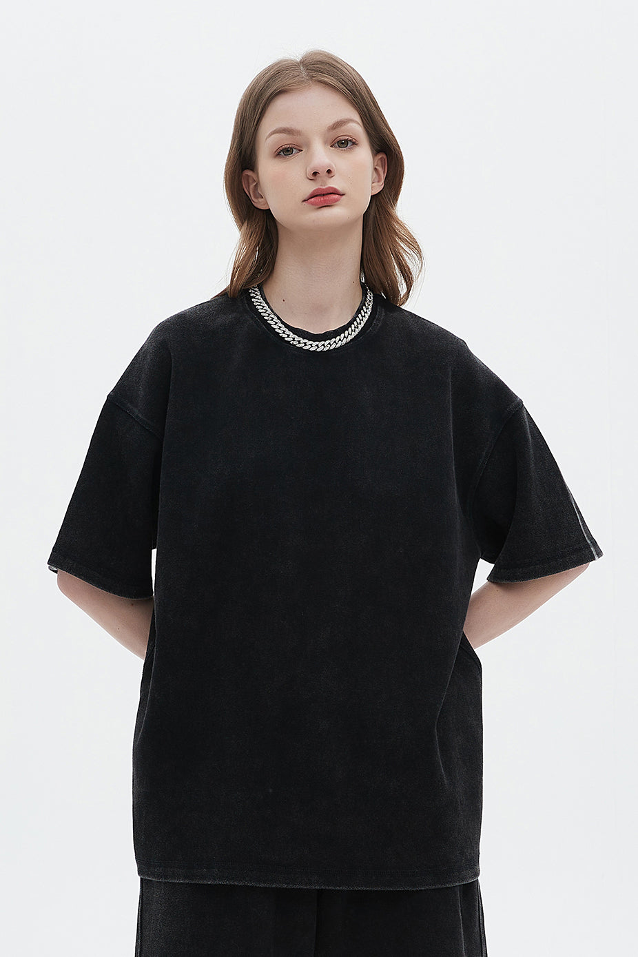 400GSM Double Stitch Washed Tee