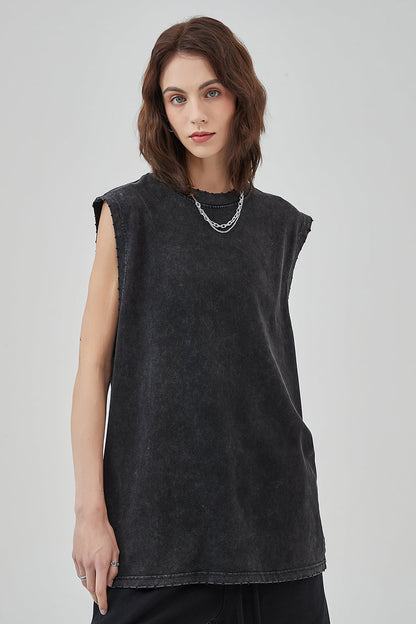 275GSM Distressed Washed Muscle Tee