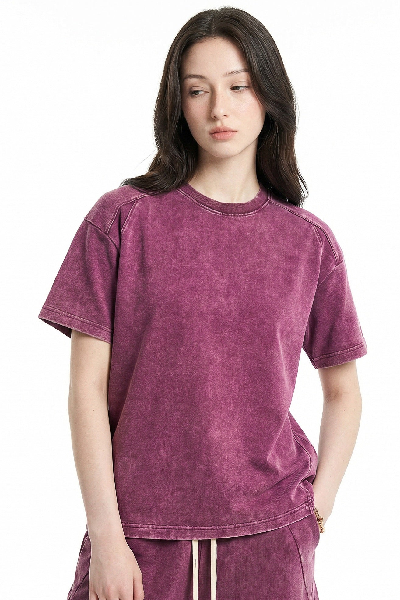 305GSM Splicing Washed Tee
