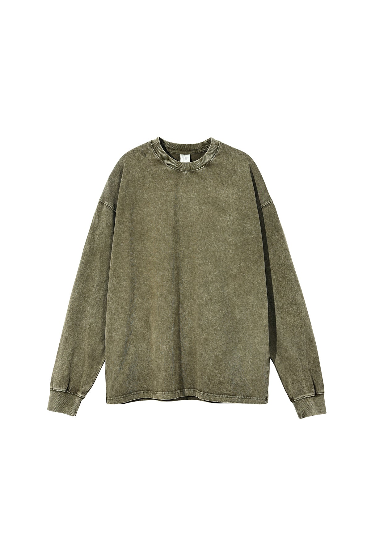 250GSM Vintage Washed Long Sleeve Crew