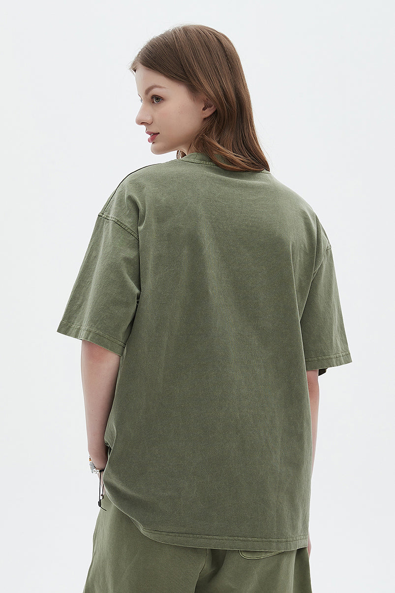 250GSM Pigment Dyed Washed Tee