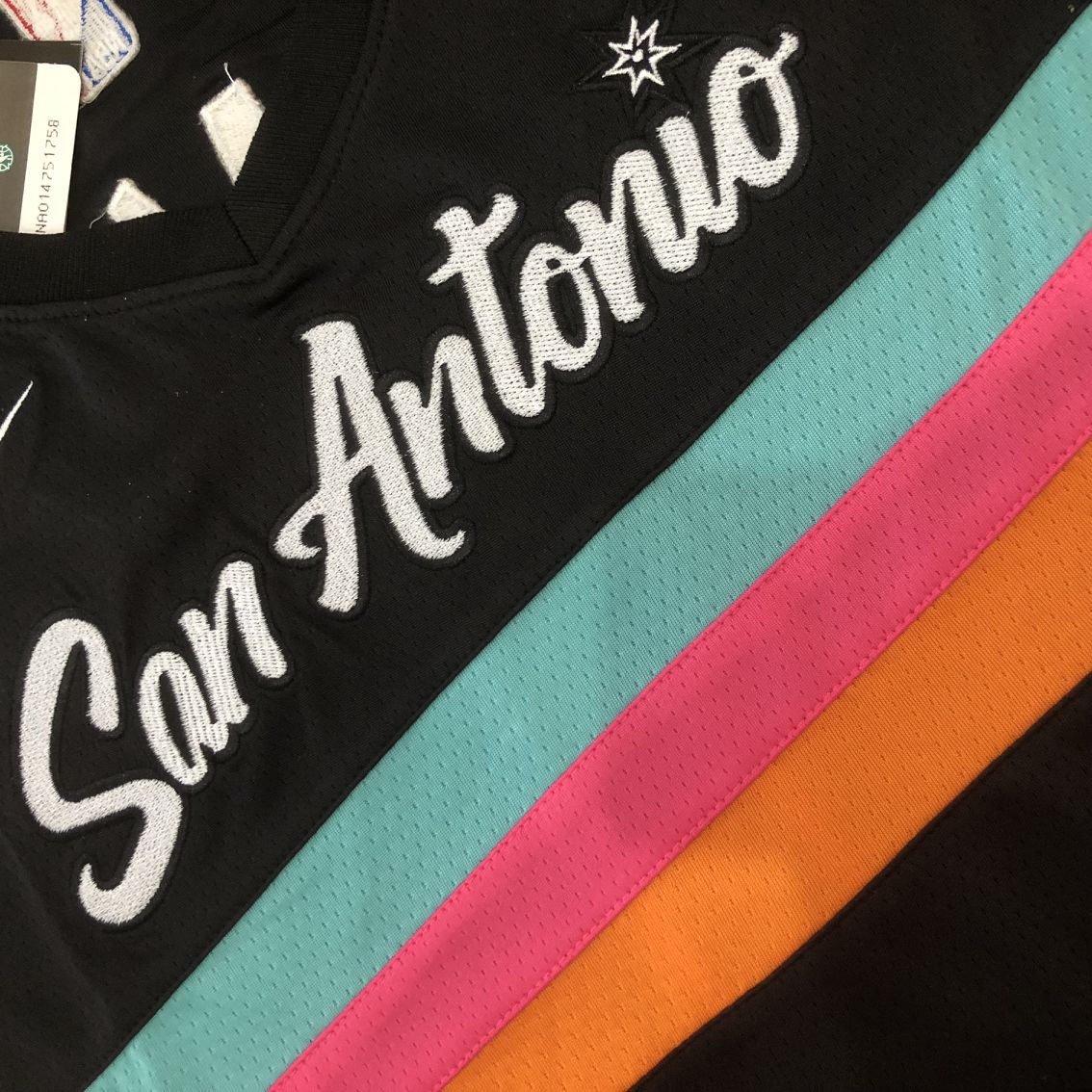 San Antonio Spurs Victor Wembanyama #1 black Throwback Jersey - Dense Embroidery