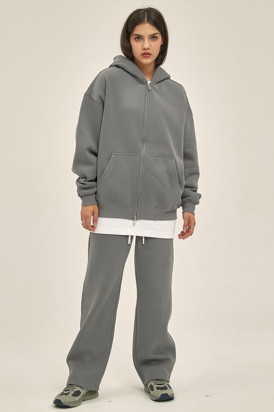 350GSM Solid Color Fleece Zipper Jacket