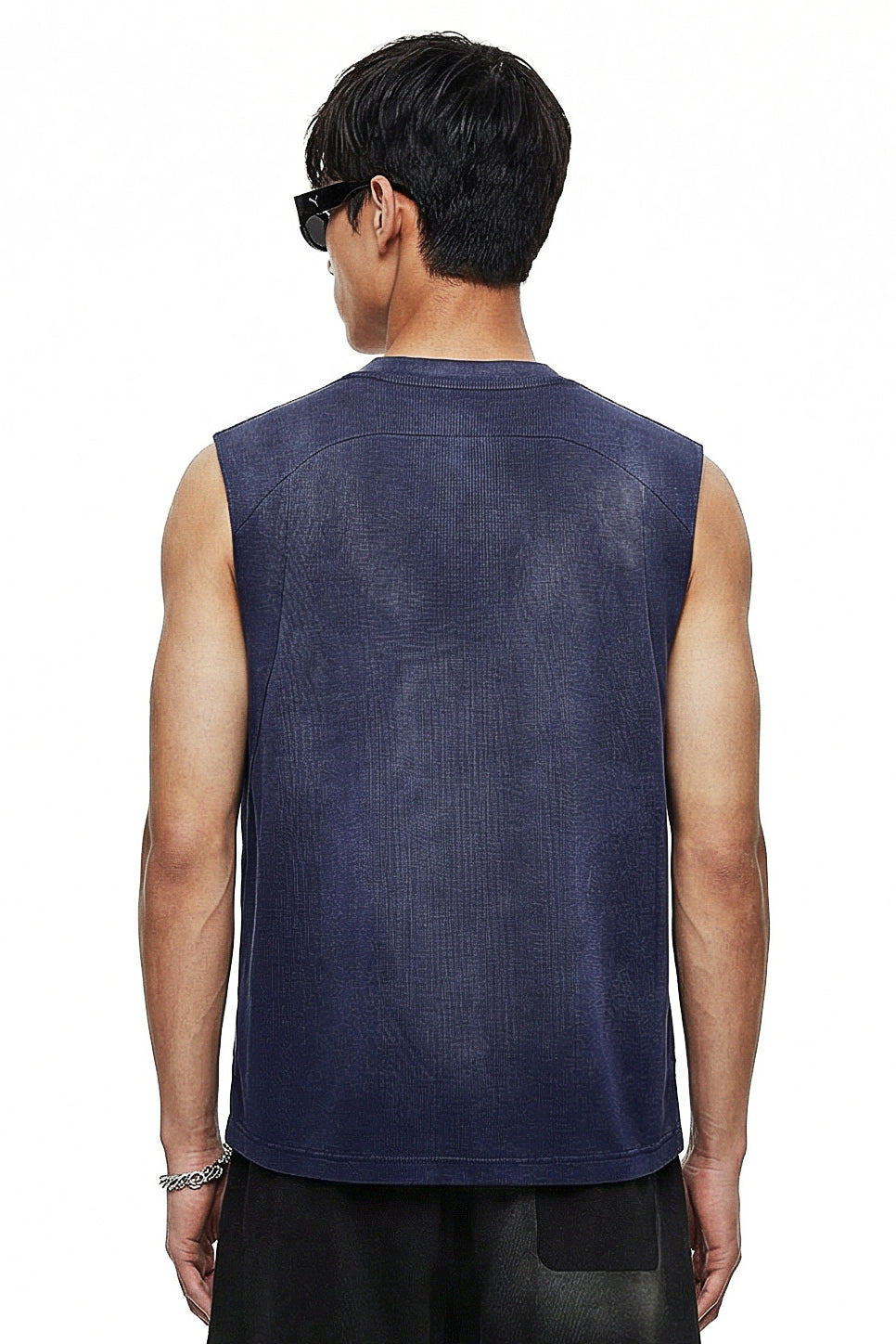325GSM Sun Fade Waffle Material Muscle Tee