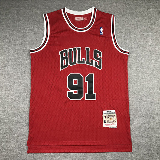 Chicago Bulls Dennis Rodman #91 1997-98 Throwback ― Embroidered