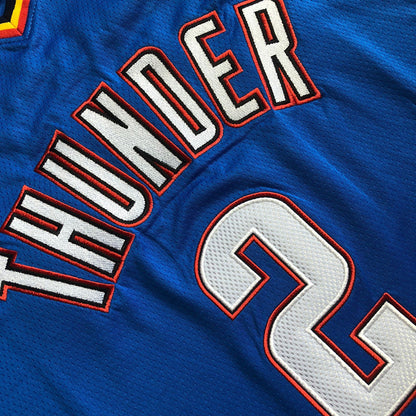 Oklahoma City Thunder Shai Gilgeous-Alexander #2 blue Throwback Jersey - Dense Embroidery