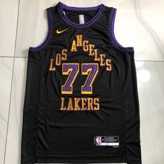 Los Angeles Lakers Luka Dončić #77 Throwback Jersey - Dense Embroidery