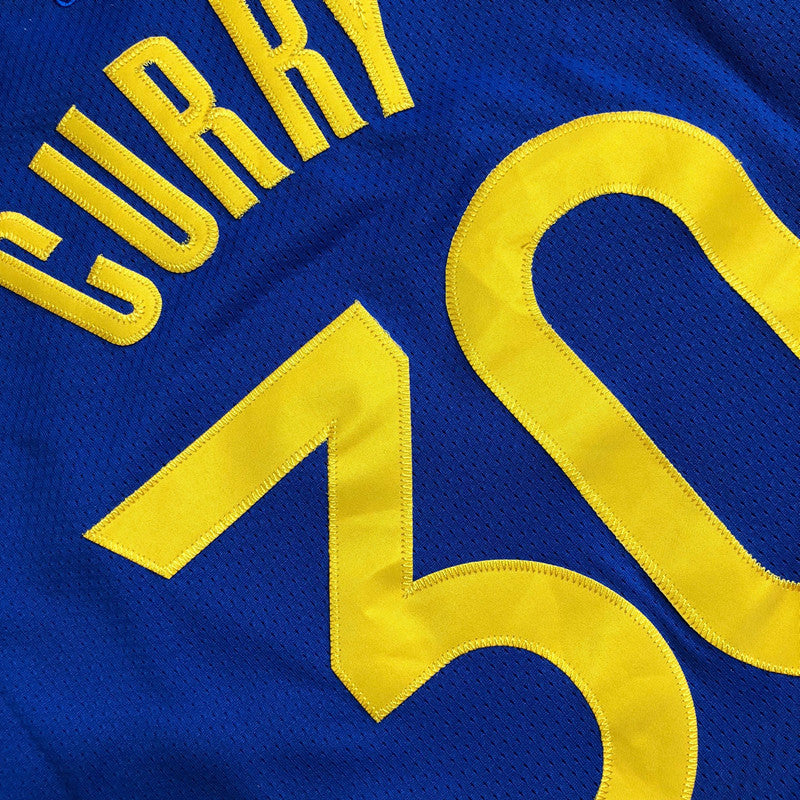 Golden State Warriors Stephen Curry #30 blue Throwback Jersey - Dense Embroidery