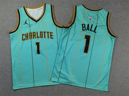 Youth LaMelo Ball Charlotte Hornets #1 Embroidered Jersey