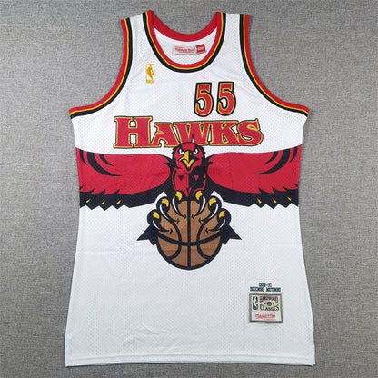 Atlanta Hawks Dikembe Mutombo 1996-97 #55 Throwback - Embroidered Jersey