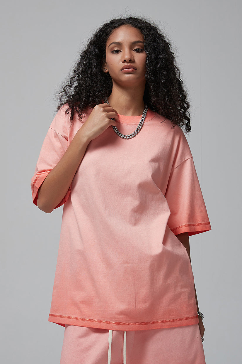 250GSM Double Stitch Sleeve Hem Washed Tee