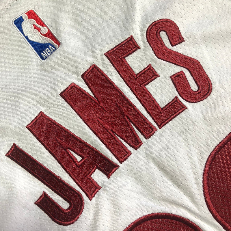 Cleveland Cavaliers LeBron James #23 white Throwback Jersey - Dense Embroidery