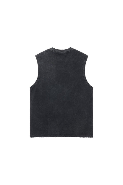 275GSM Distressed Washed Muscle Tee