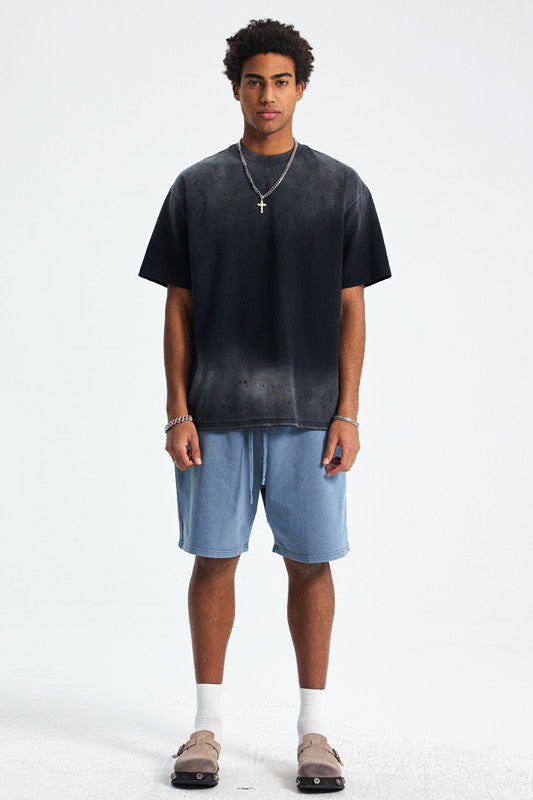 275GSM Ink Spray Washed Tee