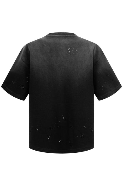 305GSM Ink Splashing Spray Washed Tee