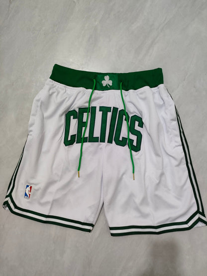 Boston Celtics White Regular Pocket Shorts