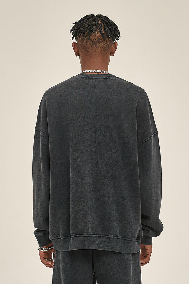 100% Cotton 420GSM High Weight Washed Crew